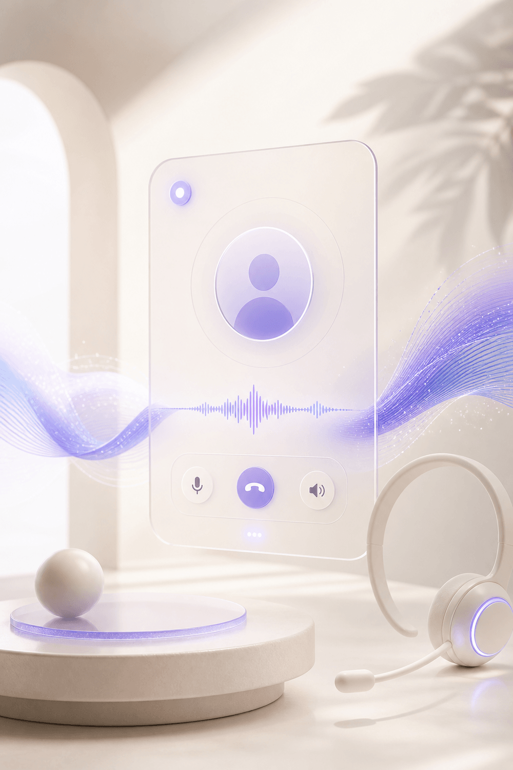 Live call console with waveform and transcript